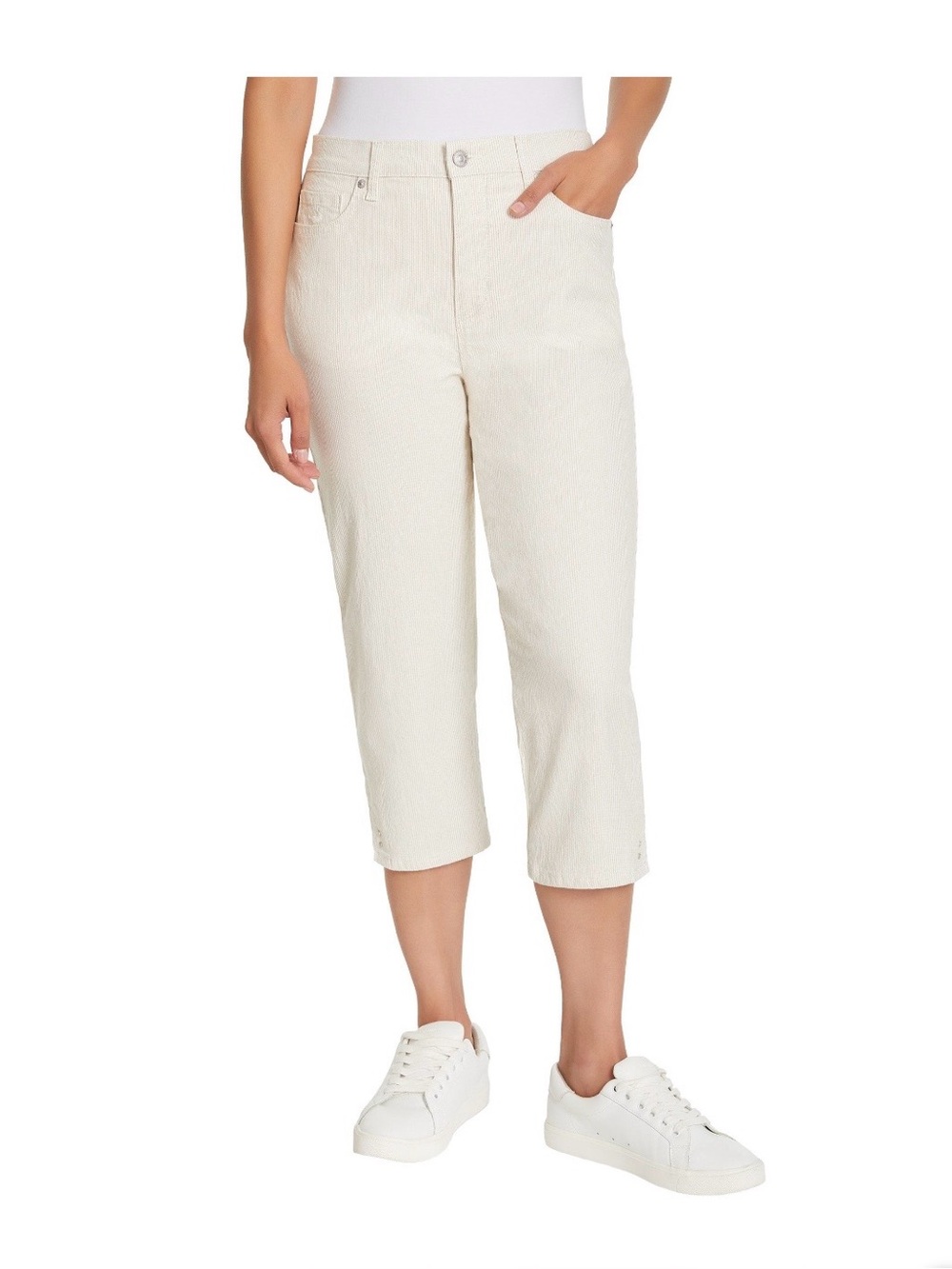 Gloria Vanderbilt NWT Women’s Amanda Capri Tan with White Stripes